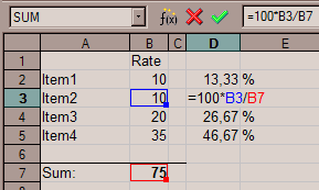 грубый пример расчета %% в эксцеле